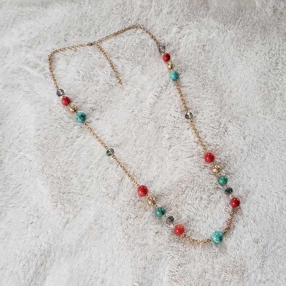 Aldo Jewelry - Bright gold beaded long necklace